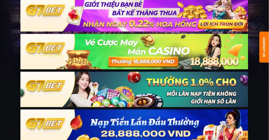 G7BET - Nhà cái tặng tiền baokhuyenmai hấp dẫn